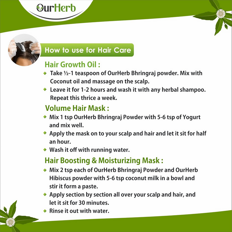OurHerb Bhringraj Powder For Natural Hair Care