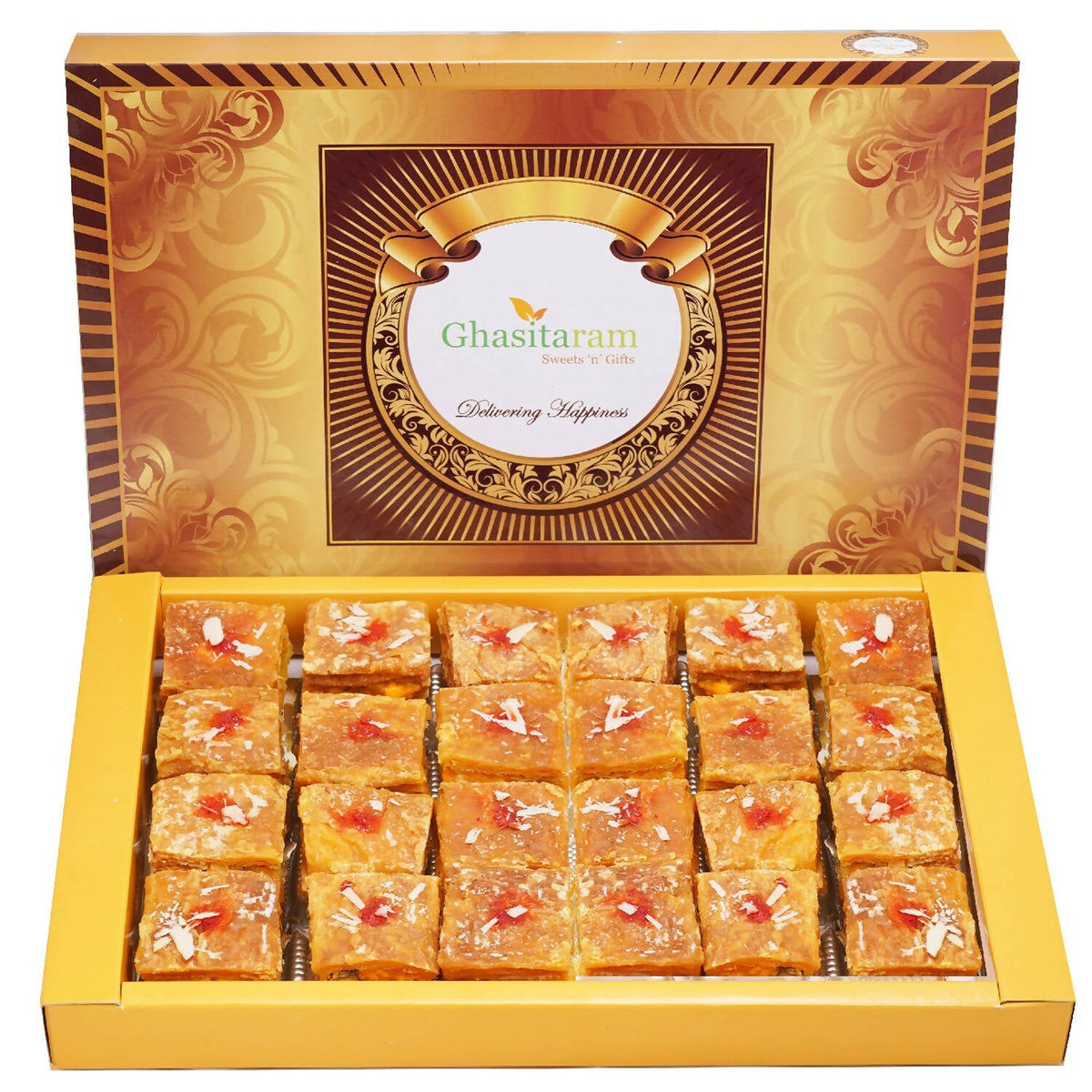 Ghasitaram Puffed Dryfruit Pastry Bites