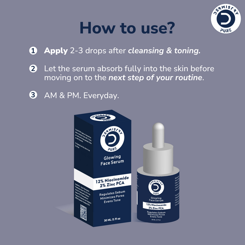 Dermistry 12% Niacinamide 2% Zinc Face Serum For Oil Blemish Control Minimize Pores & Even Skin Tone