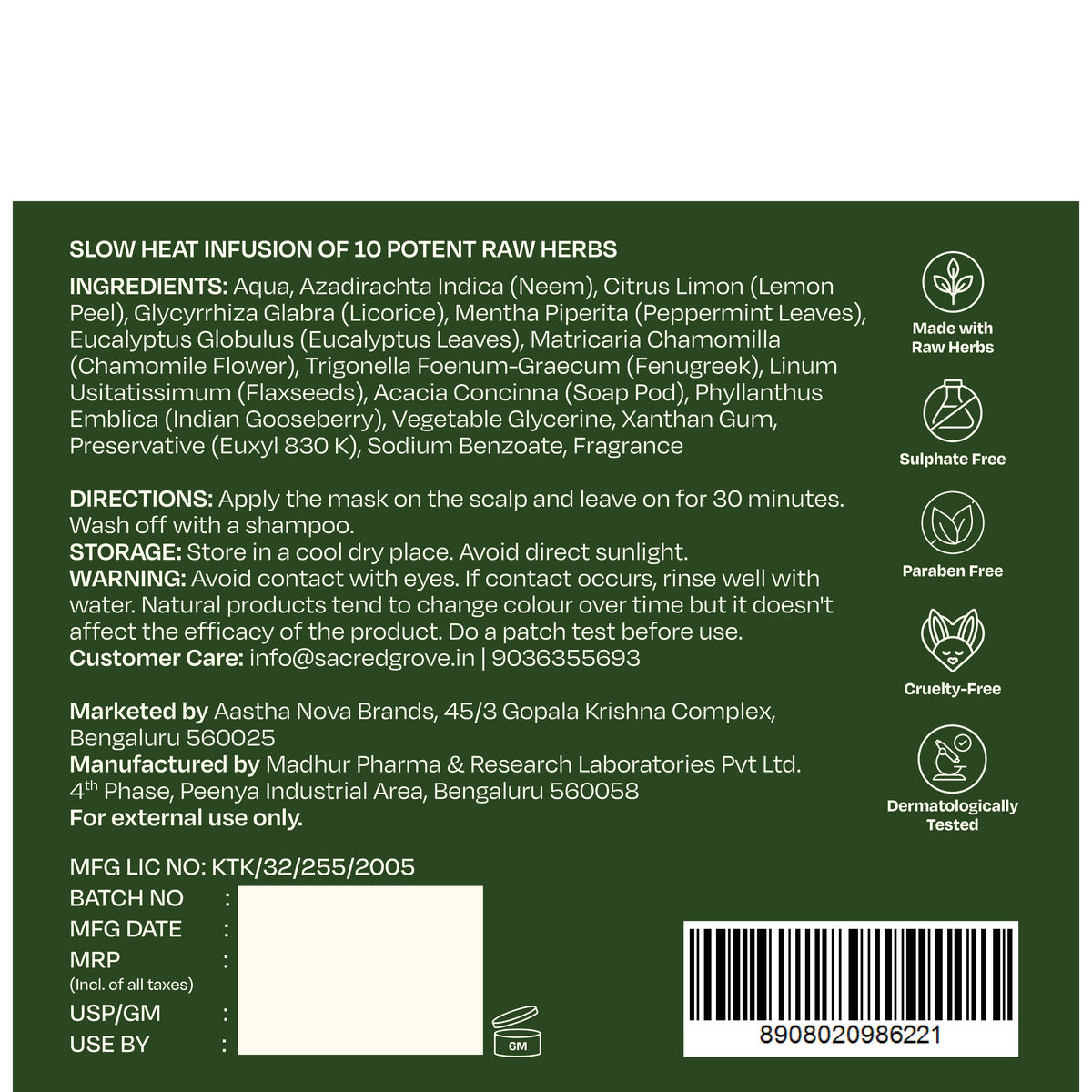 Sacred Grove Licorice & Peppermint Deep Clean Scalp Mask
