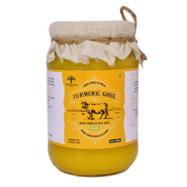 Vanalaya Organic Turmeric Infused Desi Cow Ghee | 100% Gir Cow Ghee | Traditional Ghee | 100% Pure & Natural