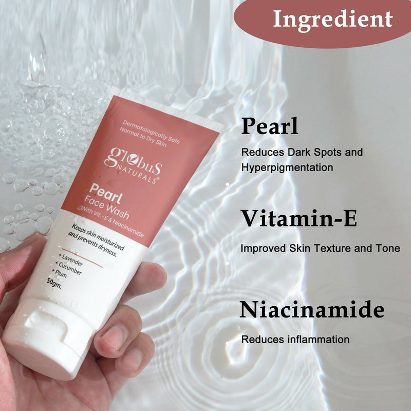 Globus Naturals Pearl Face Wash with Vitamin-E & Niacinamide