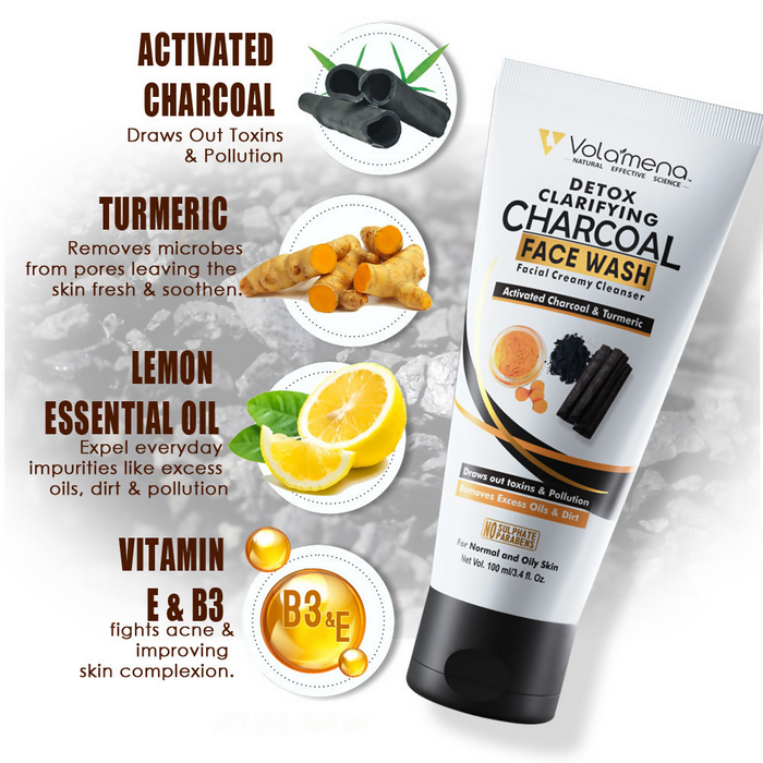 Volamena Detox Clarifying Charcoal Face Wash