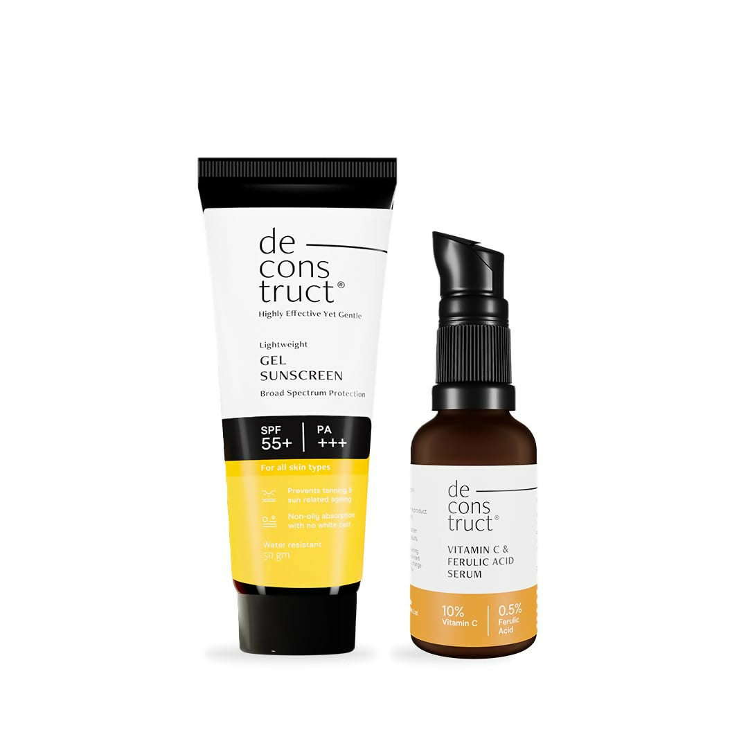 Two skincare products from de construct on a white background