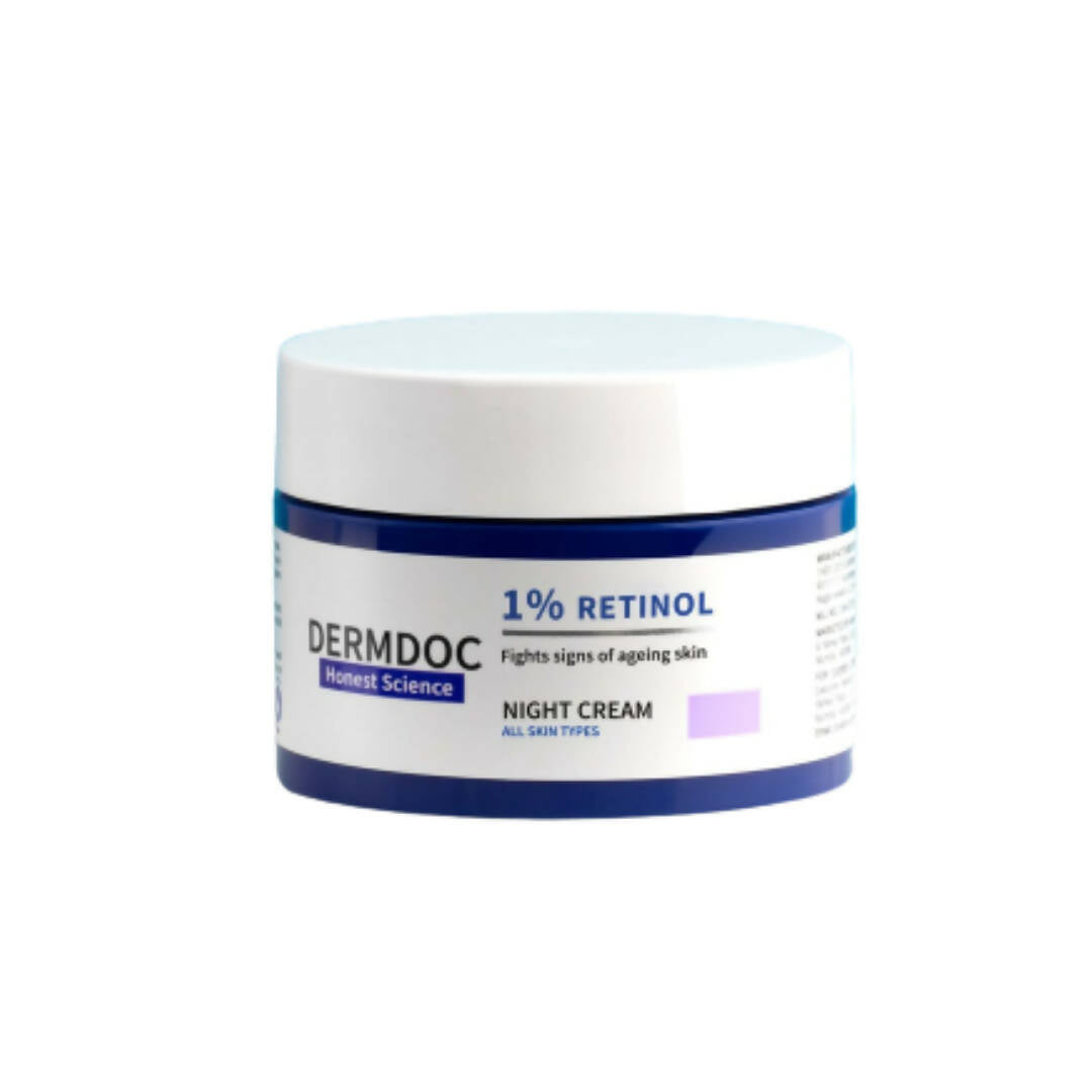 Jar of Dermdoc 1% Retinol Night Cream on a white background