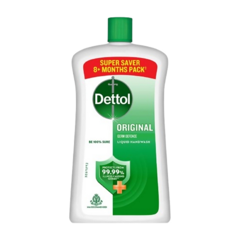 Dettol liquid handwash bottle on a white background