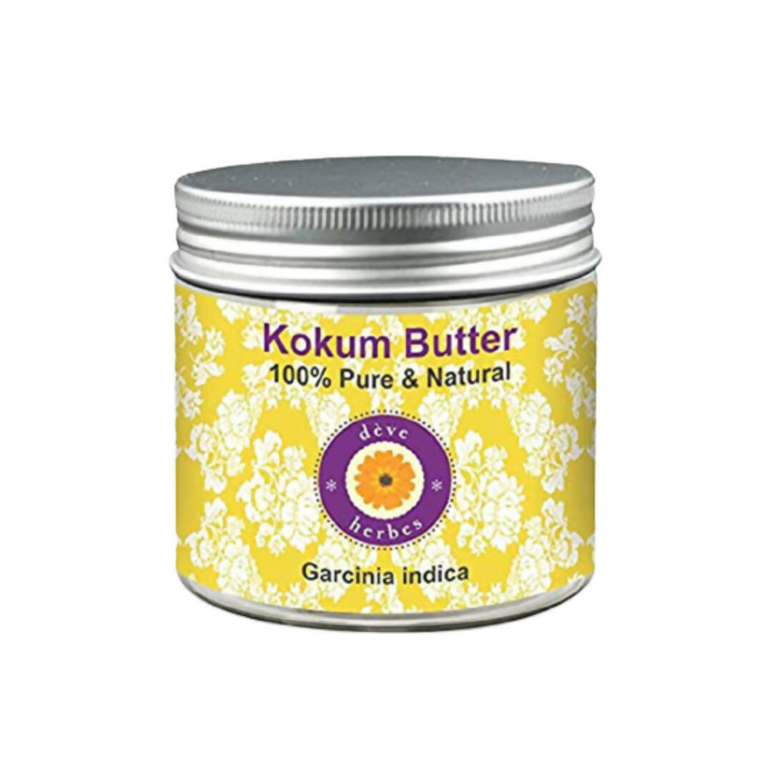 Jar of Kokum Butter with a decorative label on a white background