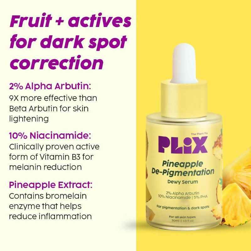 PLIX The Plant Fix Pineapple Depigmentation Regime With Face Wash, Toner, Serum & Moisturizer
