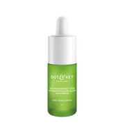 Green skincare serum bottle with dropper labeled 'Dot & Key' on a white background