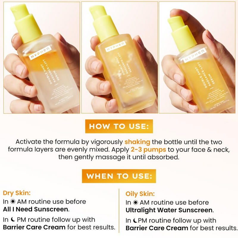 Hyphen Double Shot Face Serum with 18% Brightening & 20% Collagen