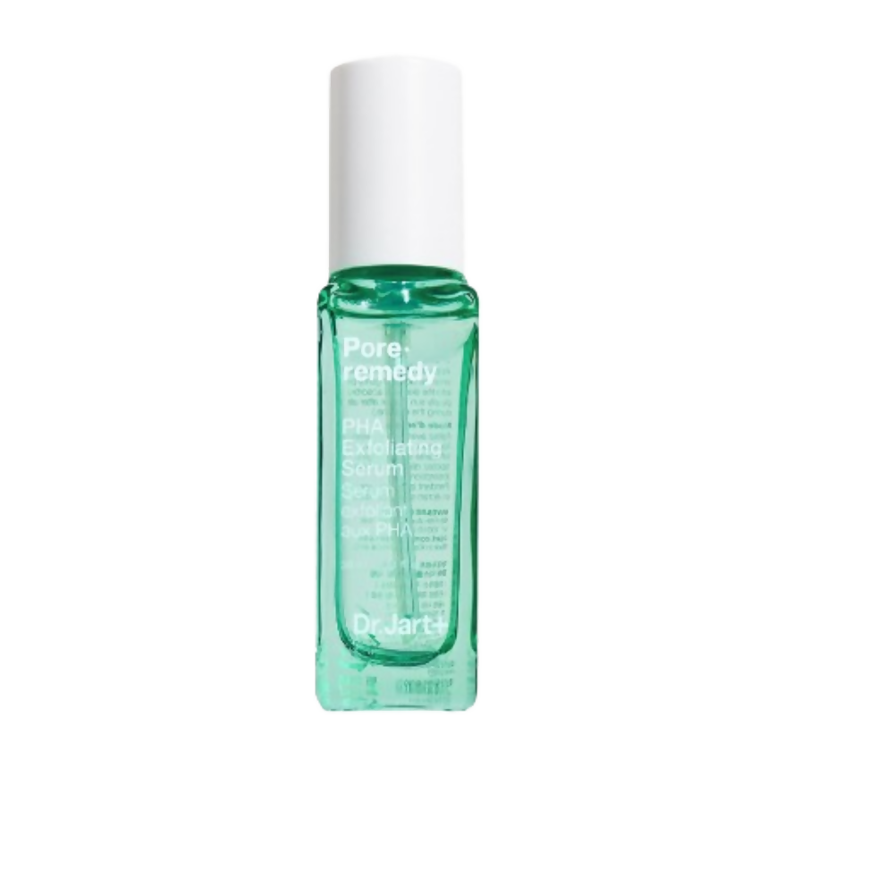 Green bottle labeled 'Pore Remedy' on a white background