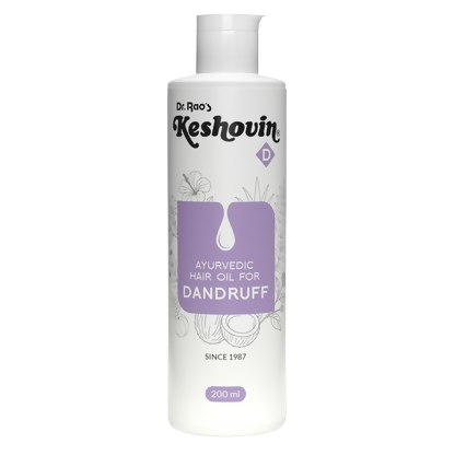 Dr. Ro's Keshovin Ayurvedic hair oil for dandruff on a white background