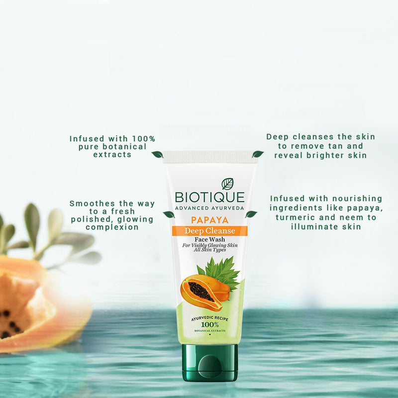 Biotique Bio Papaya Deep Cleanse Visibly Glowing Skin Face Wash