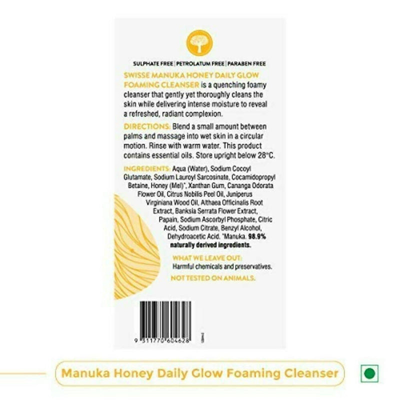 Swisse Skincare Manuka Honey Daily Glow Foaming Cleanser Face Wash with Vitamin C & Papaya Enzymes