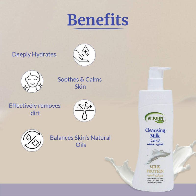 VI-JOHN Naturale Cleansing Milk with petroleum jelly for extra dry skin