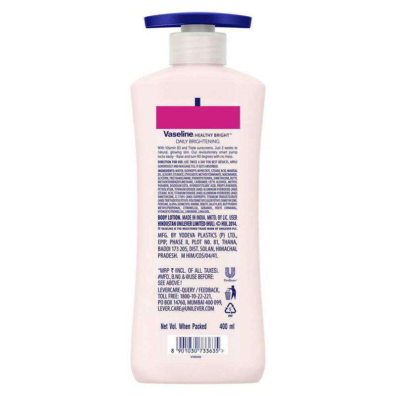 Vaseline Healthy Bright Daily Brightening Body Lotion 400 ML