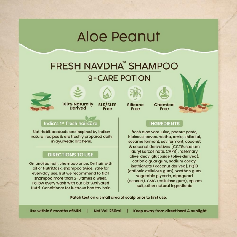 Nat Habit Aloe Peanut Navdha Shampoo