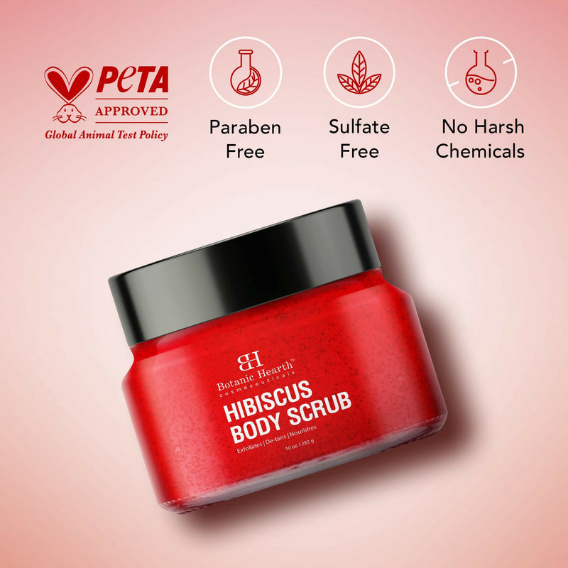 Botanic Hearth Hibiscus Body Scrub For Brighter, Smoother, Hydrated & Moisturized Skin