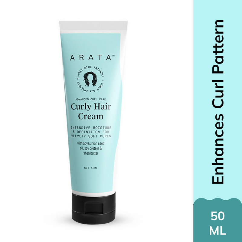 Arata Curly Hair Cream For Definition With Abyssinian Seed Oil