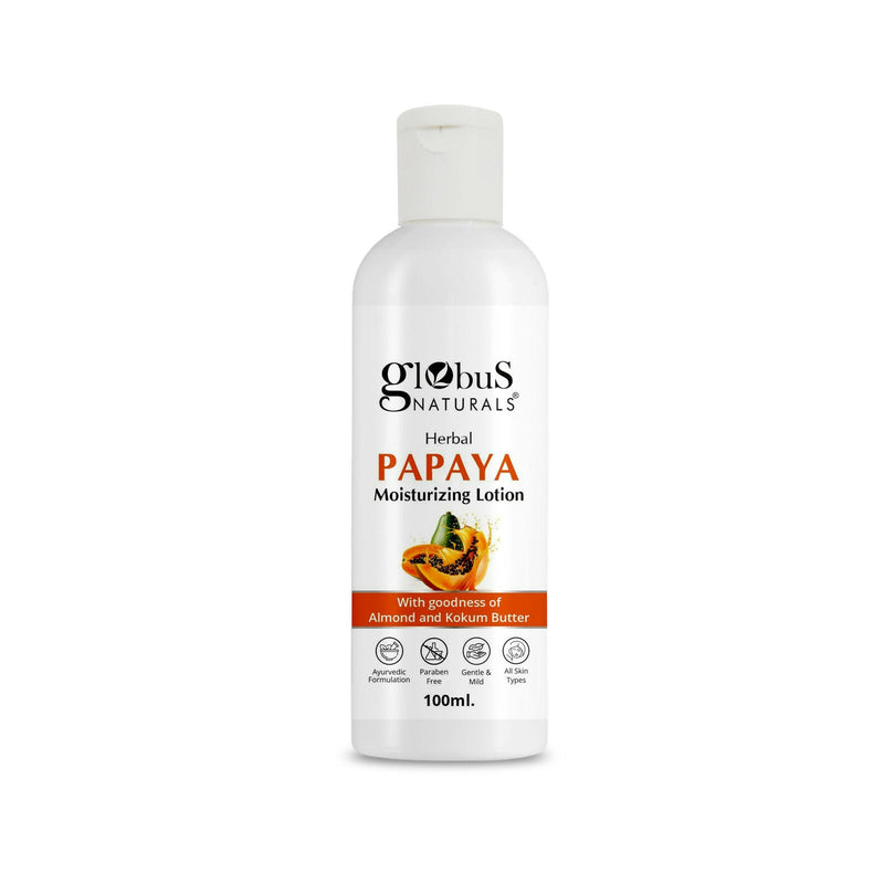 Globus Naturals Herbal Papaya Moisturizing Body Lotion For Nourishment, Glowing & Youthful Skin, All Skin Types