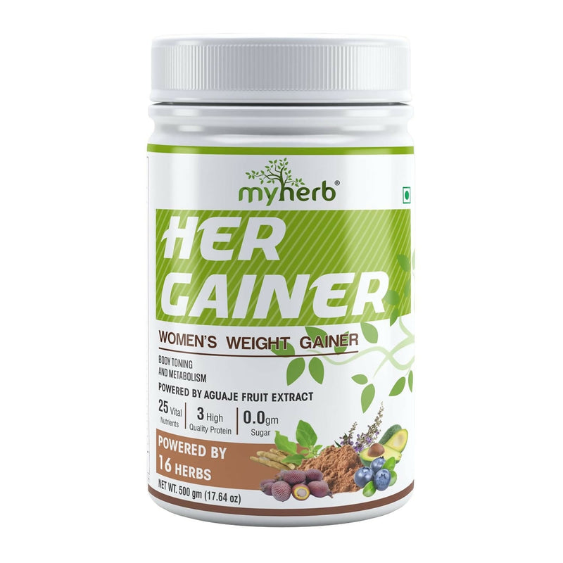 Myherb Women’s Weight Gainer, Her Gainer With 16 Herbs & Aguaje Fruit For Weight & Mass Gainer And Muscle Growth For Women