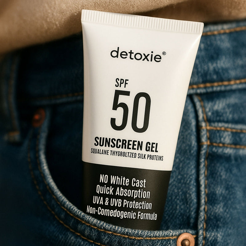 Detoxie Squalene & Silk Protiens SPF50 Sunscreen Gel For All Skin Types