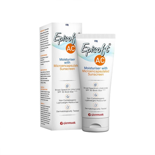 Episoft Ac Lightweight Moisturizer With Microencapsulated Spf 30 Sunscreen|Acne Safe|All Skin Types|Paraben & Fragrance Free|Dermatologist Prescribed|Suitable For Men & Women's|125Gm,1 Count