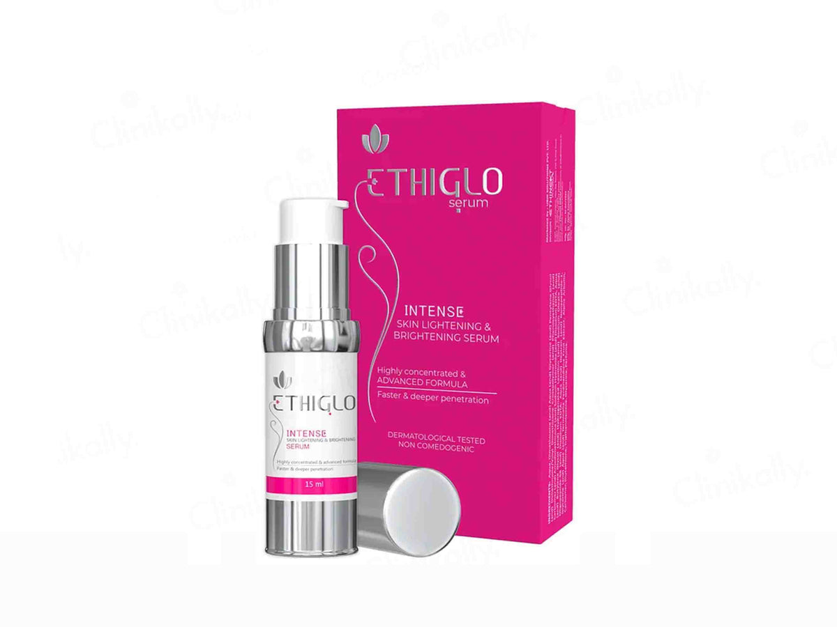 Ethiglo serum bottle and packaging on a white background
