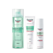 Eucerin Dermopurifyer skincare products on a white background