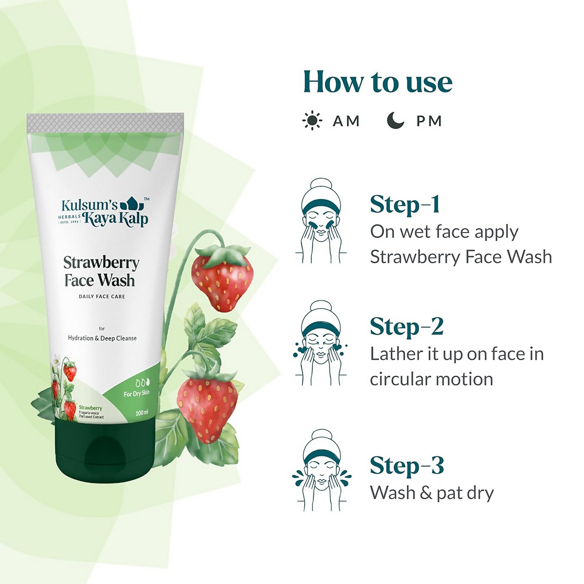 Kulsum's Kaya Kalp Straberry Face Wash For Hydration & Deep Cleanse