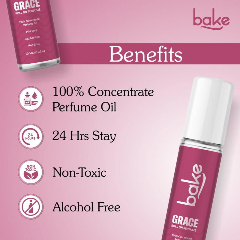 Bake Grace 100% Concentrated Perfume Oil Roll on Fragrance For Men & Women - White Oud