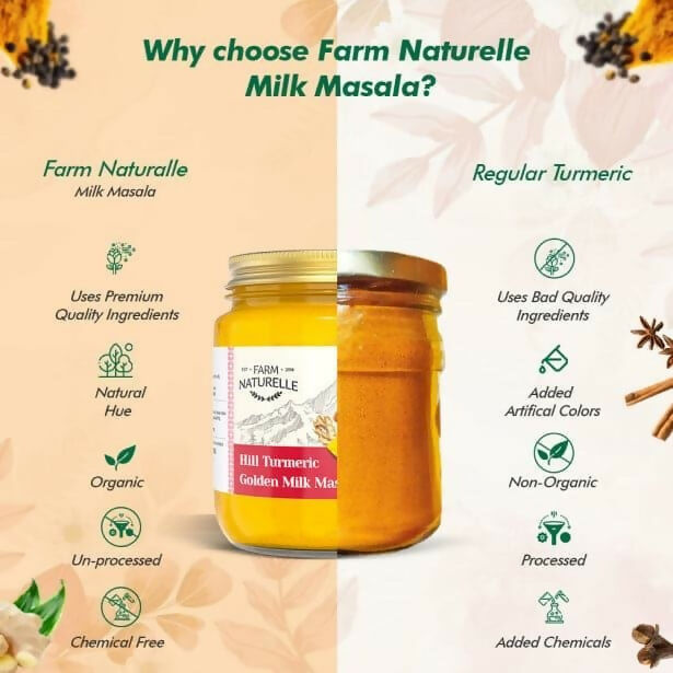 Farm Naturelle Golden Milk Masala - Turmeric Latte Blend with Spices
