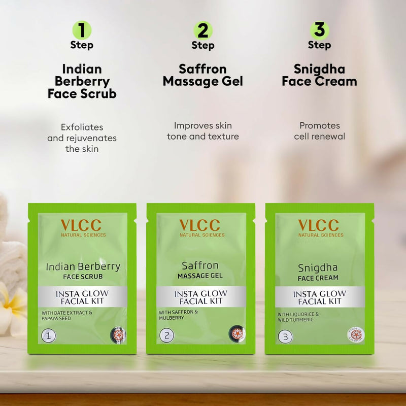 VLCC Salon Series Insta Glow Facial Kit (6 Facials) For Premature Ageing, Youthful Glow Facial Kit