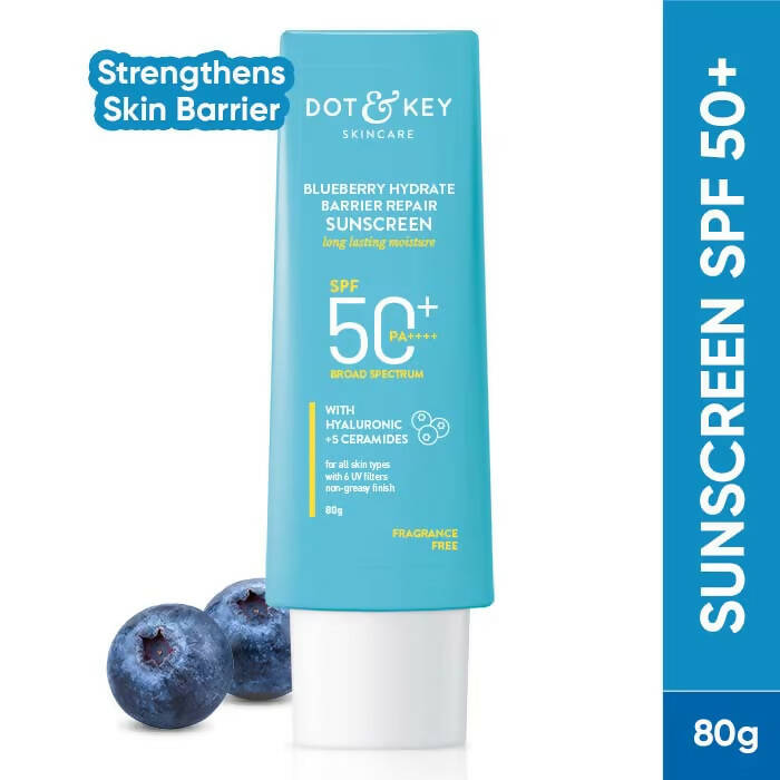 Dot & Key Blueberry Hydrating Barrier Repair Face Sunscreen SPF 50+,PA++++ With Hyaluronic & 5 Ceramides