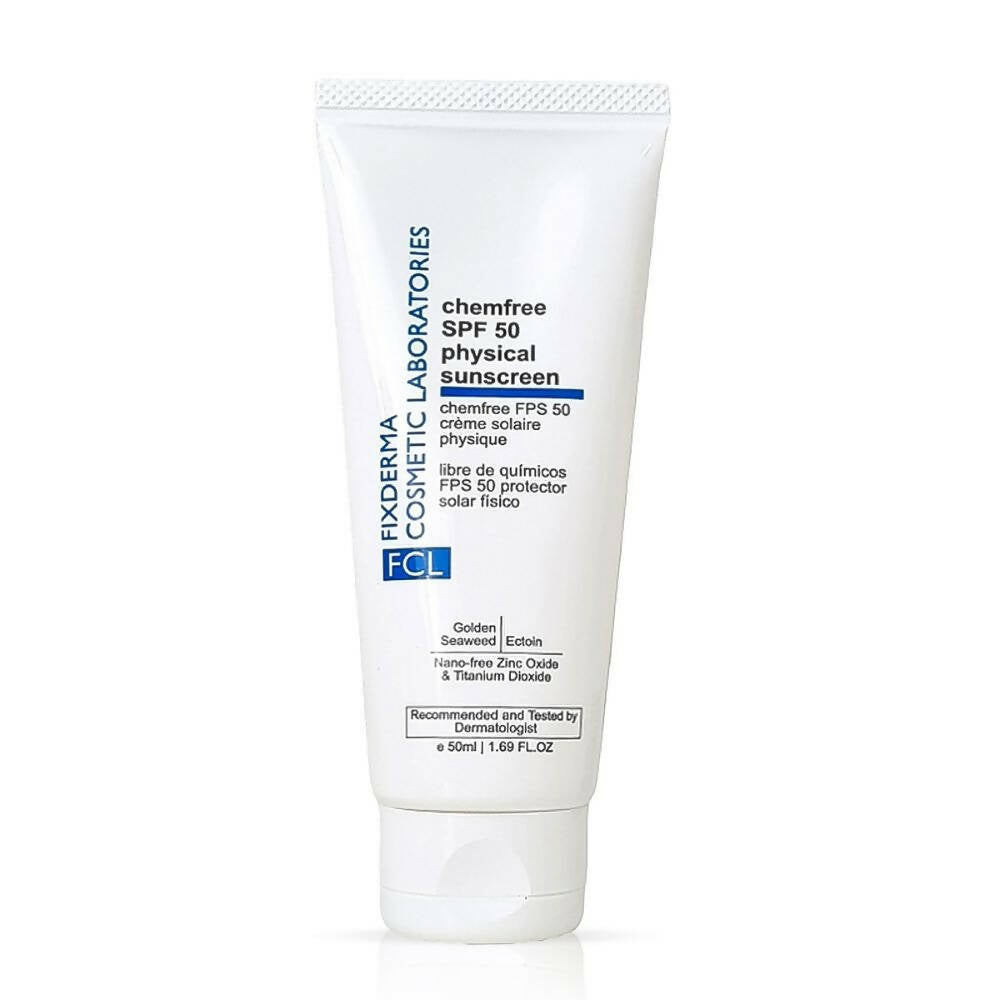 Tube of Fixderma cosmetic laboratories sunscreen on a white background