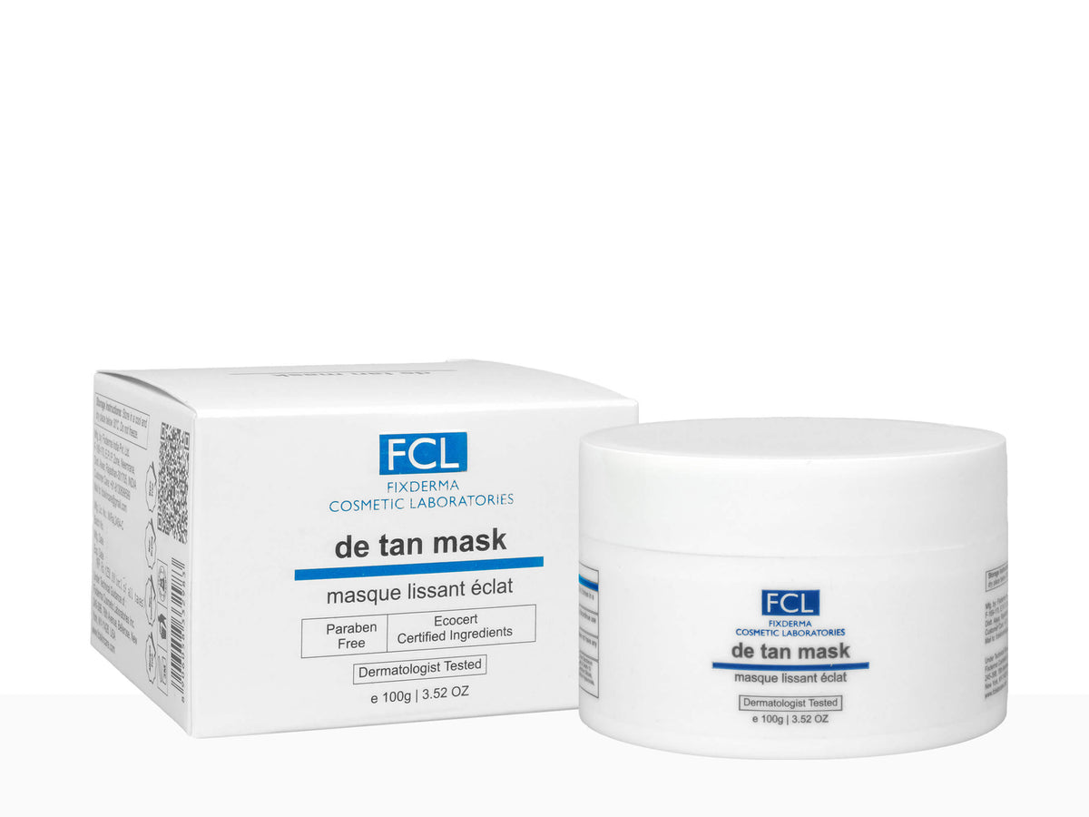 FCL de tan mask packaging on a white background