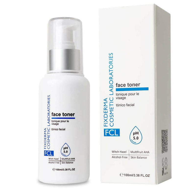 Exderma Cosmetique Laboratories face toner bottle and packaging on a white background