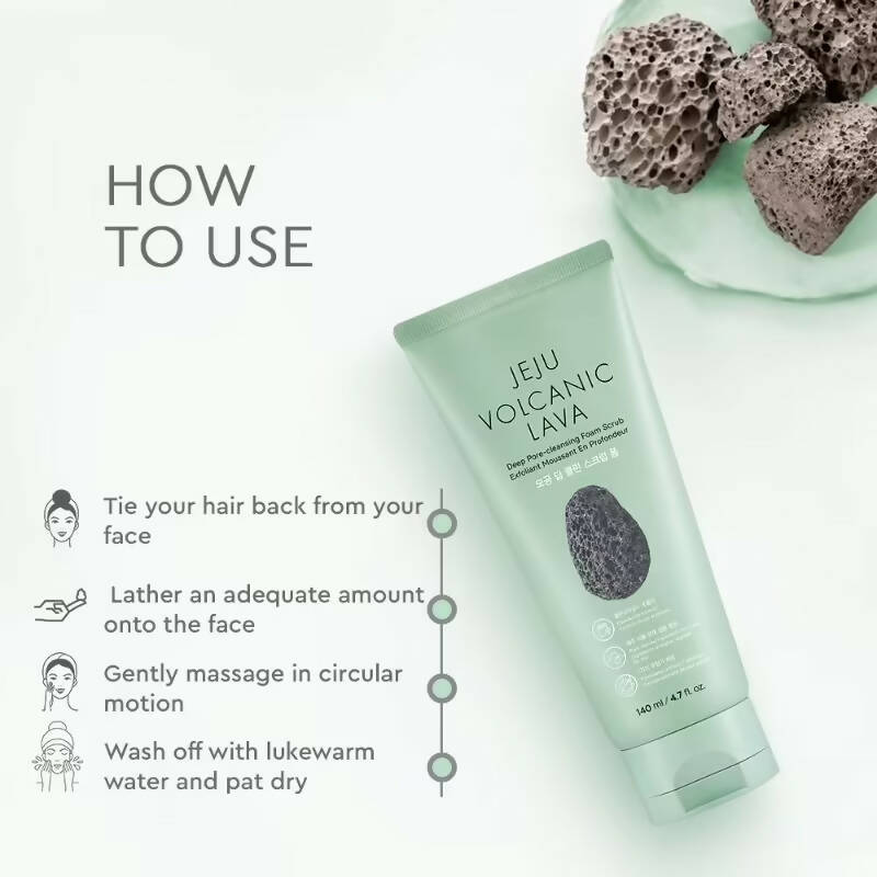 The Face Shop Jeju Volcanic Lava Scrub Foam - Korean Skincare