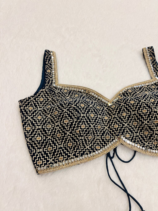 Chamak TEAL BLUE BLOUSE