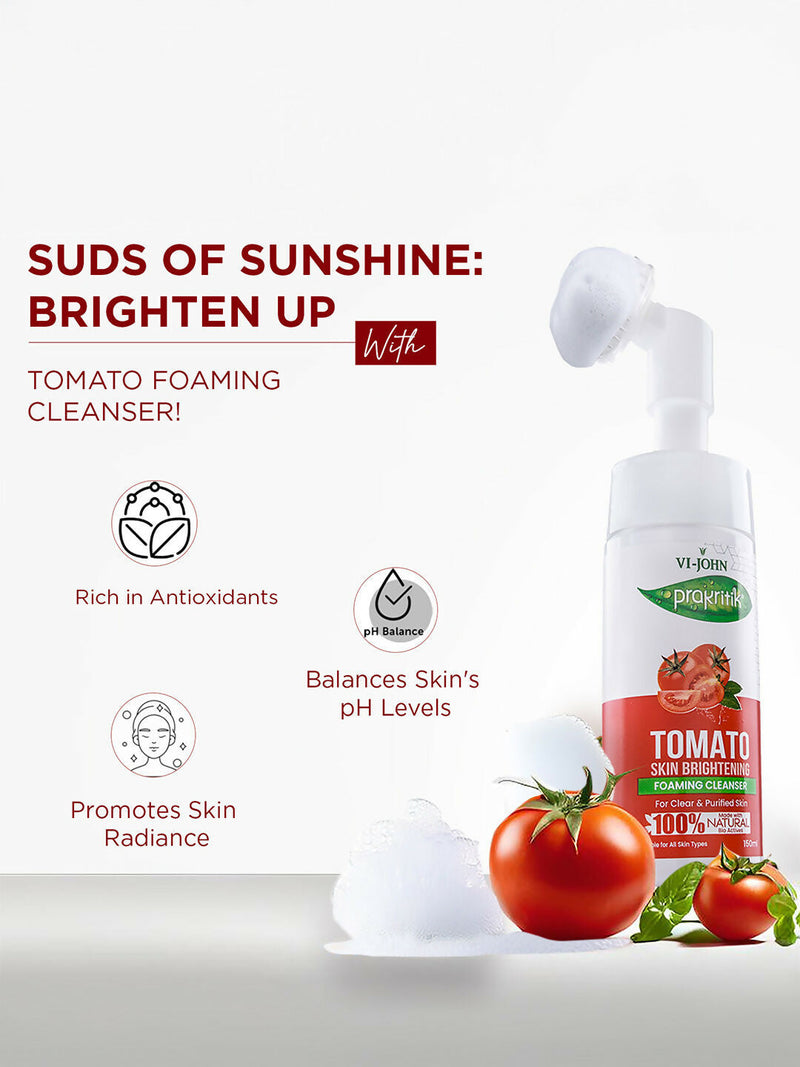 VI-JOHN Prakritik Tomato Skin Brightening geling For Detans,100% Natural Bio Actives Face Wash