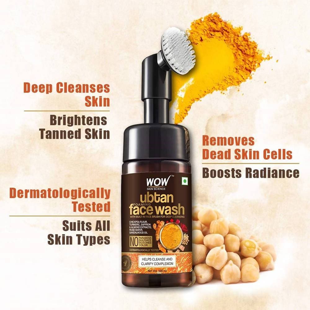 Wow Skin Science Ubtan Foaming Face Wash Turmeric & Saffron