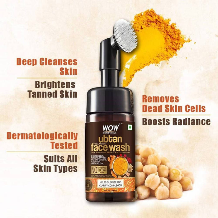 Wow Skin Science Ubtan Foaming Face Wash Turmeric & Saffron