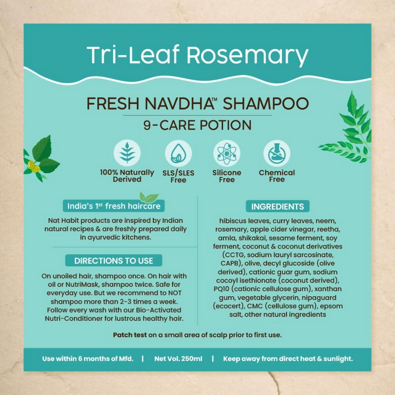 Nat Habit Tri-Leaf Rosemary Navdha Shampoo