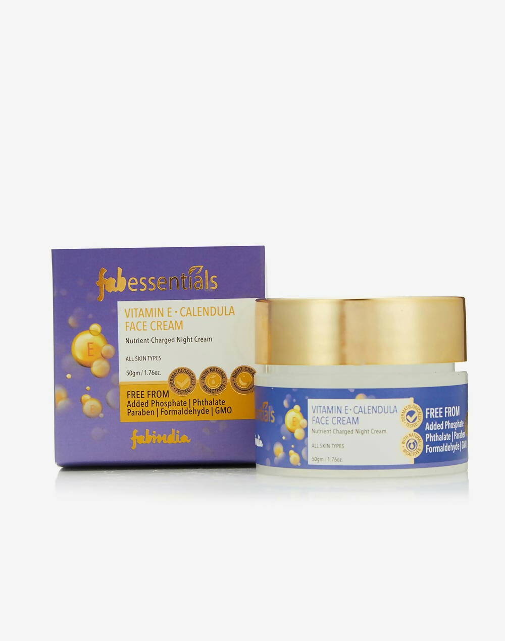 Fabeveryday Vitamin E Calendula Face Cream with packaging on a white background