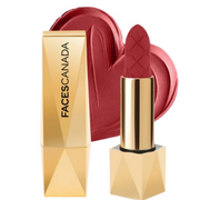 Gold lipstick with pink shade and 'FACES CANADA' branding on a white background