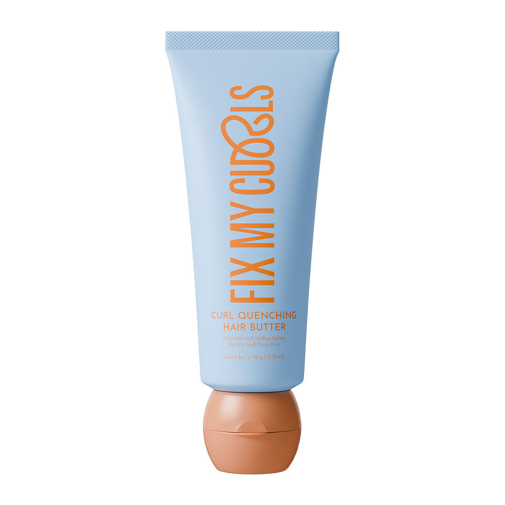 Tube of 'Fix My Curls' hair butter on a white background
