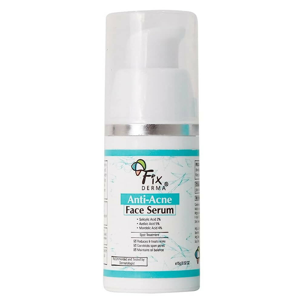 Anti-acne face serum bottle with visible branding on a white background
