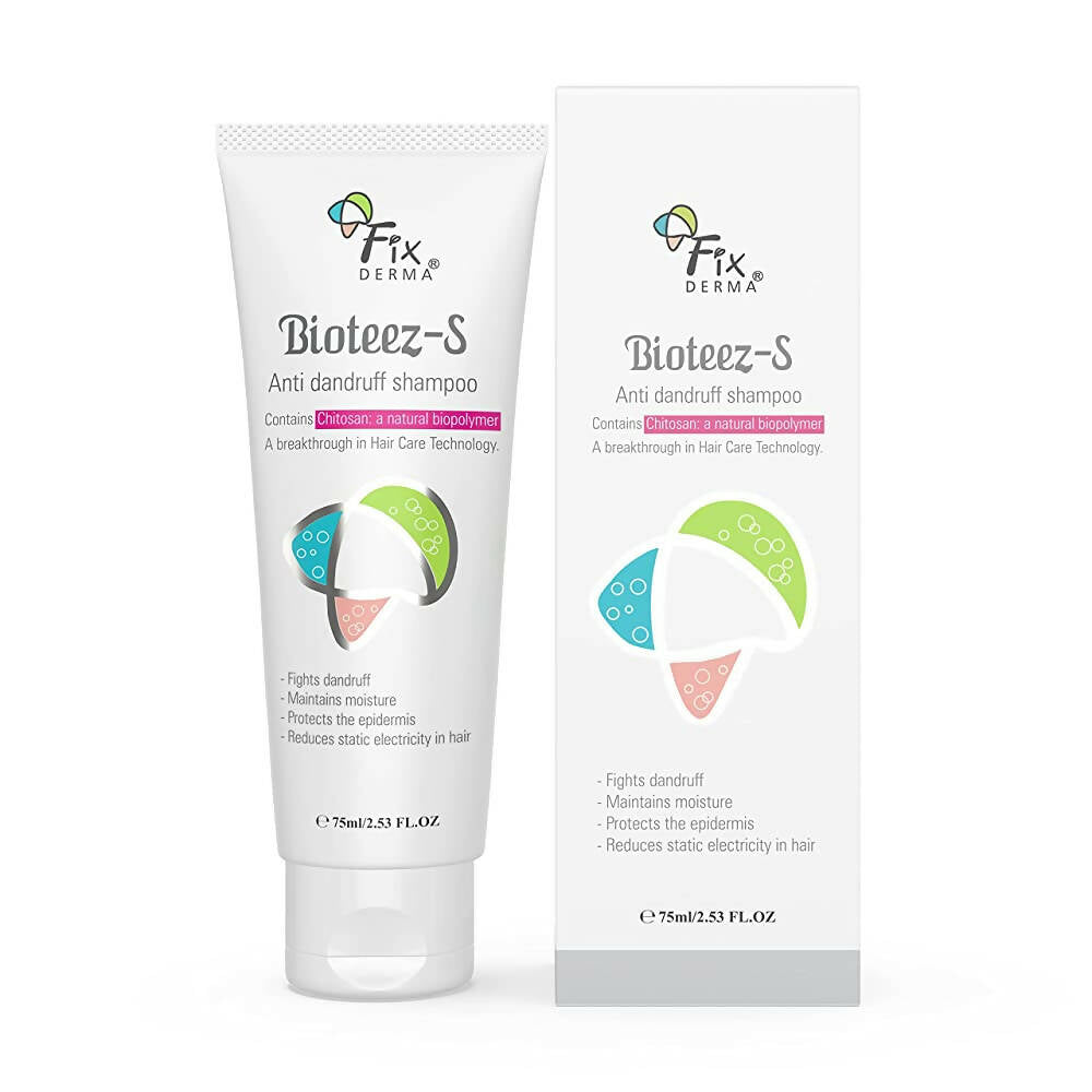 Bioteez-S anti-dandruff shampoo with packaging on a white background