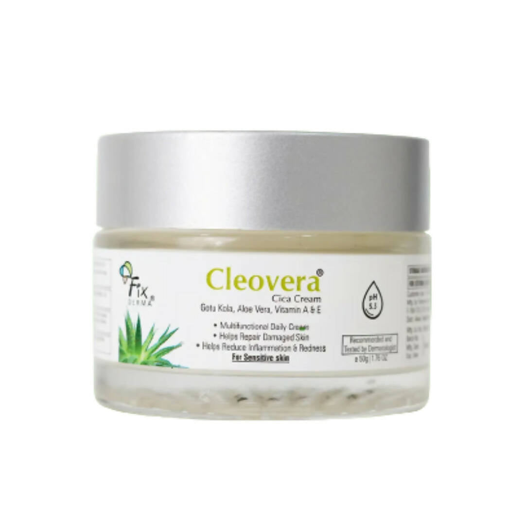 Cleovera Cica Cream jar with silver lid on a white background