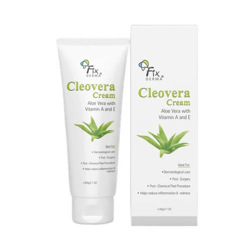 Cleovera Cream tube and packaging with Aloe Vera illustration on a white background
